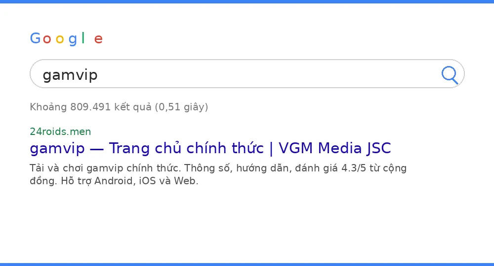Cách tìm gamvip trên Google