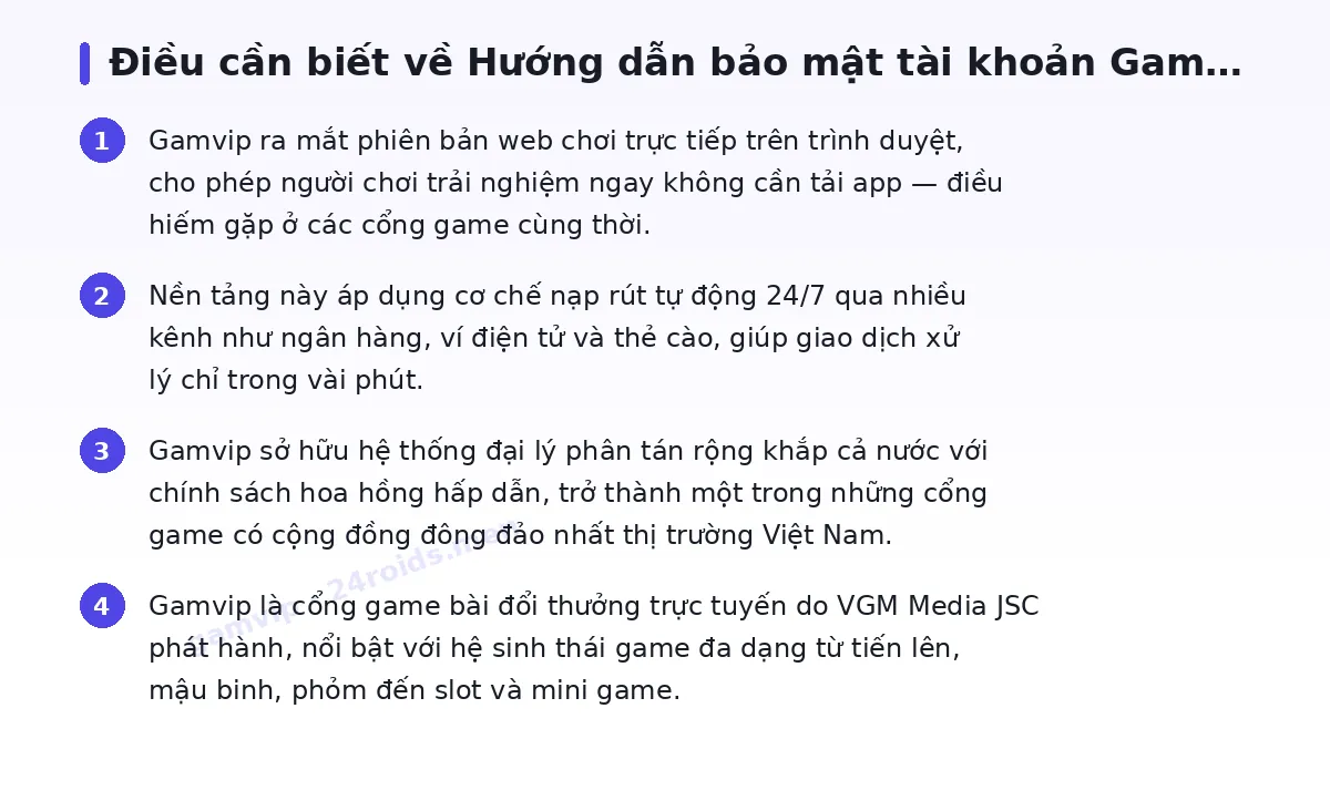 Những điều cần biết về gamvip
