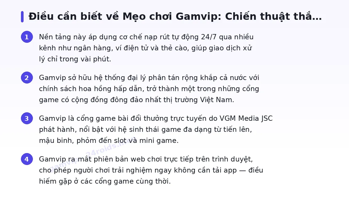Những điều cần biết về gamvip